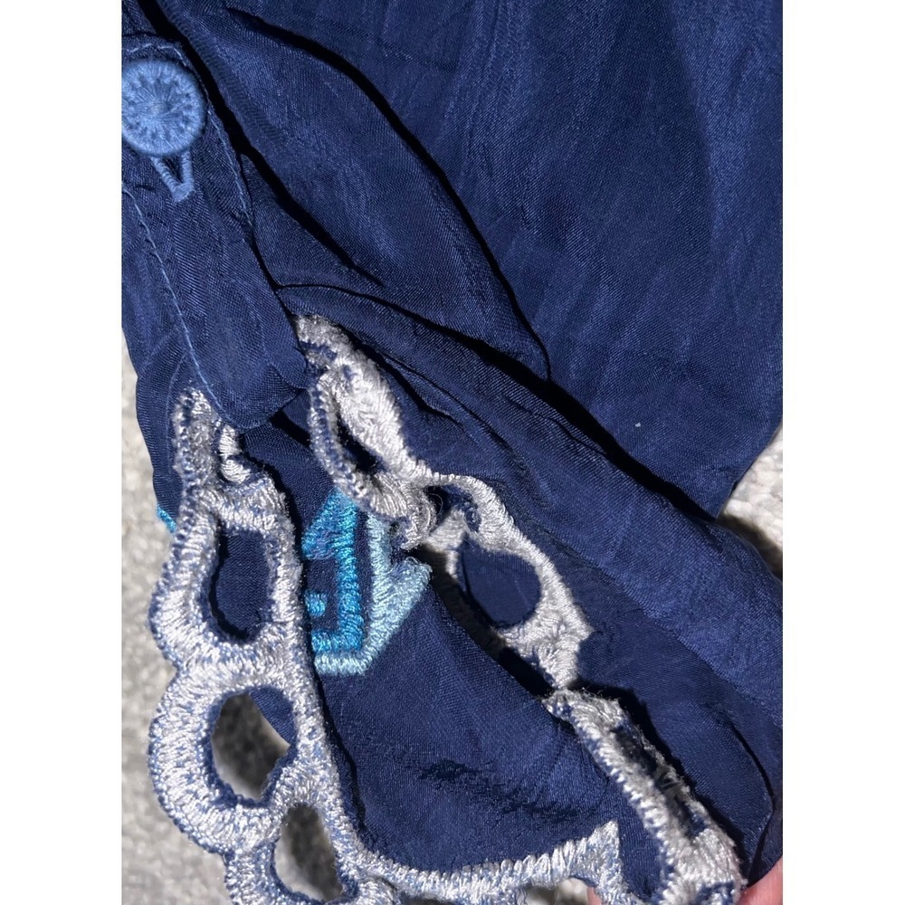 Johnny Was Boho Embroidered Button Up Blouse Sz M Luxury cottagecore sheer - Picture 5 of 7